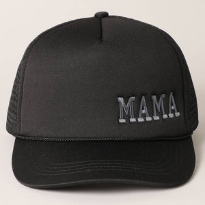 Open image in slideshow, Mama Embroidered Foam Mesh Back Trucker Hat
