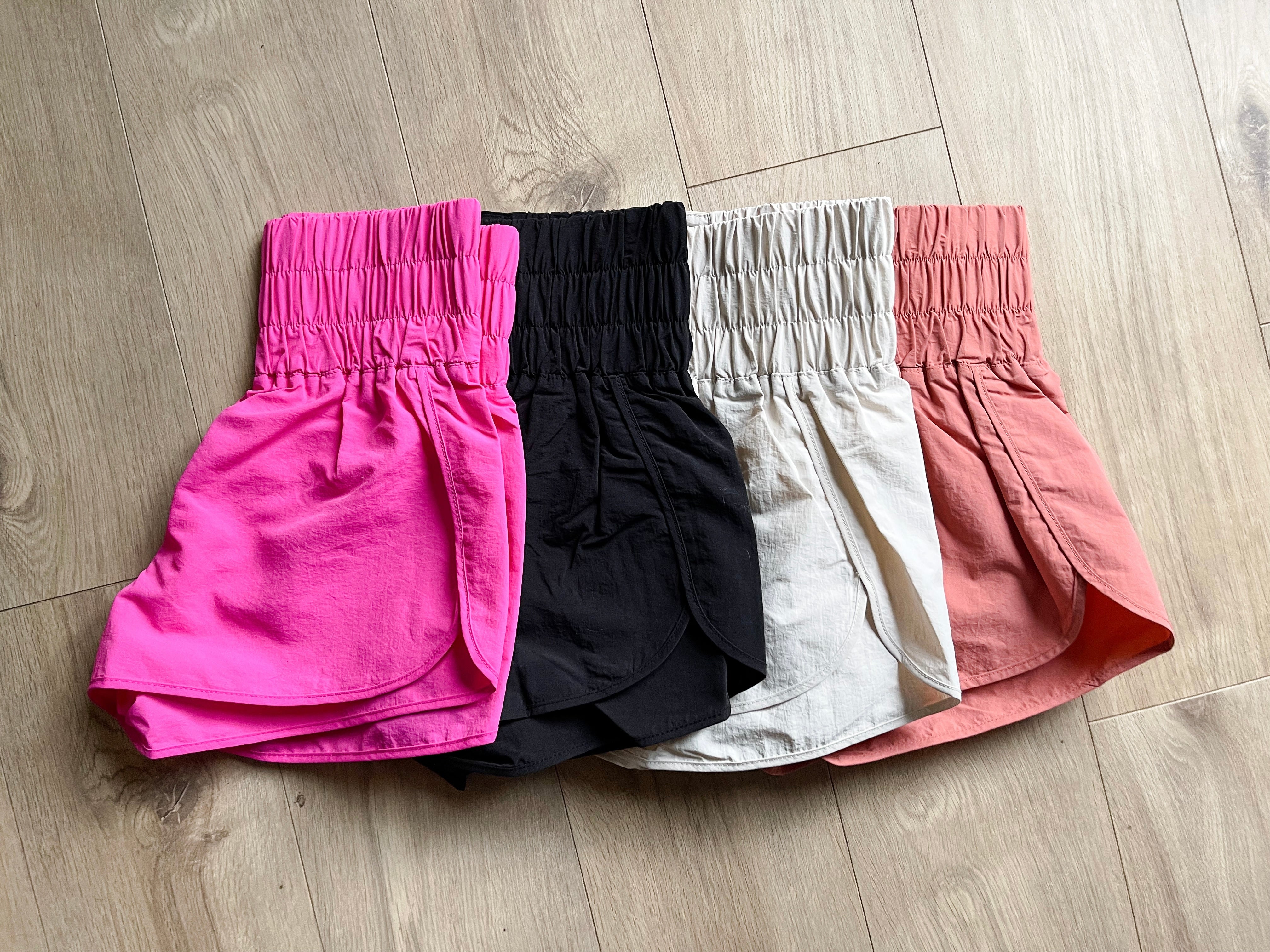 Smocked Windbreaker Shorts