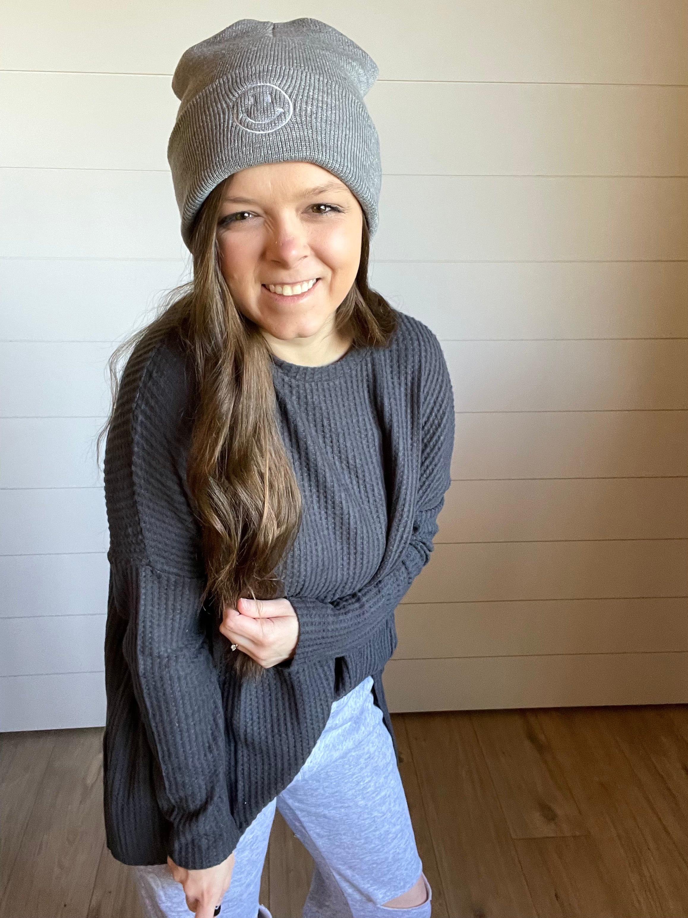 Smile Embroidery Beanie